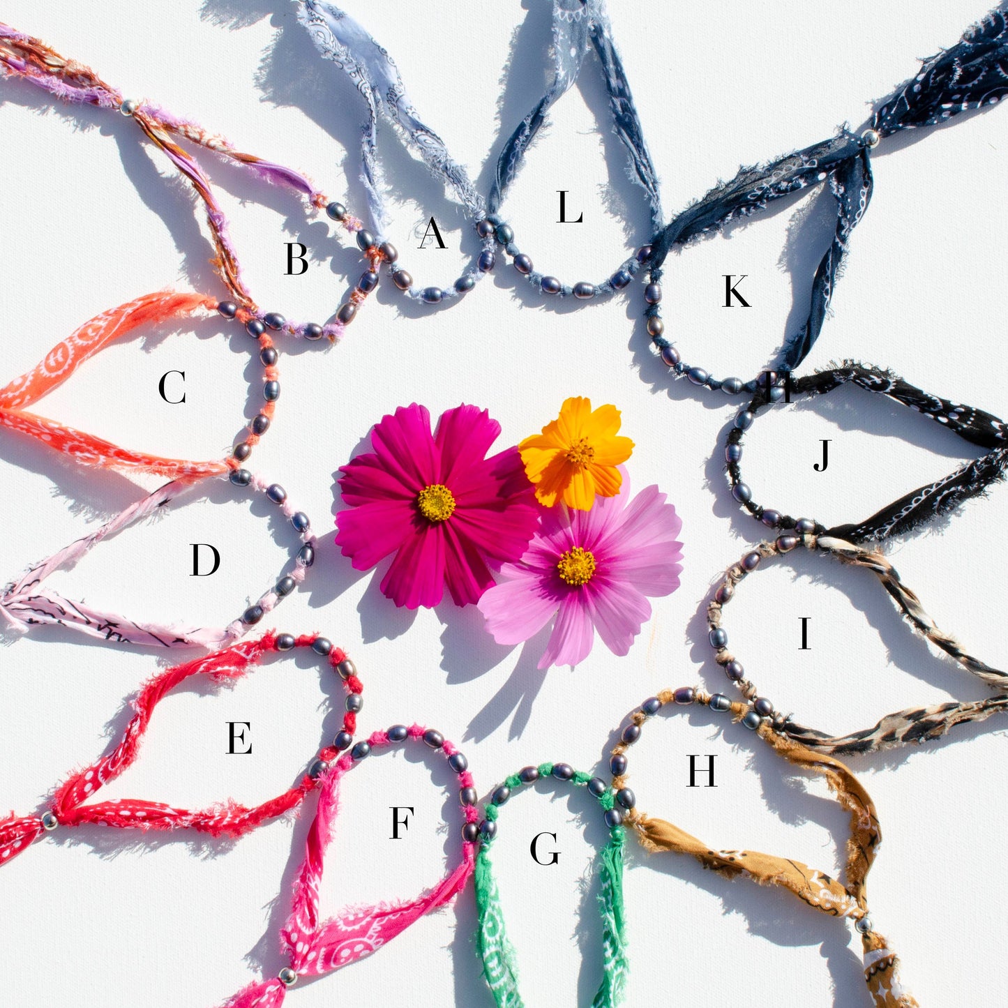 Knotted Pearl Bandana Necklace