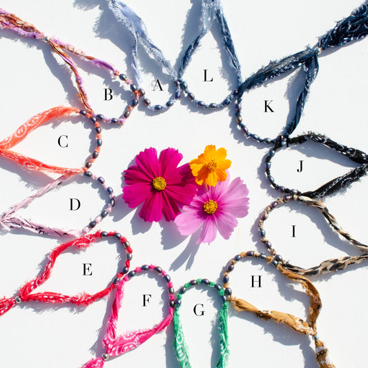 Knotted Pearl Bandana Necklace
