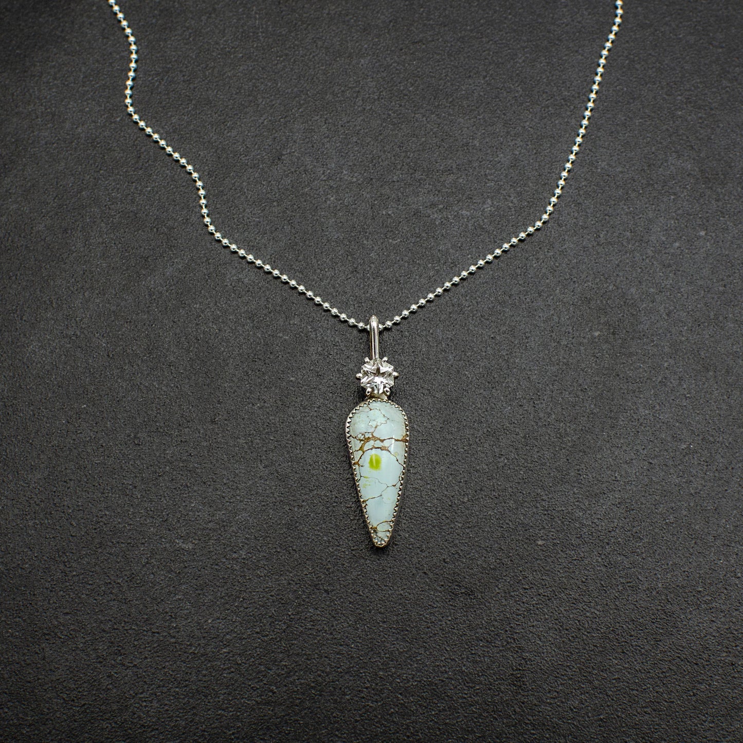 Hexagon Quartz and Turquoise Pendant