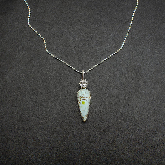 Hexagon Quartz and Turquoise Pendant