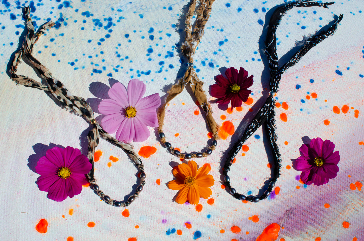 Knotted Pearl Bandana Necklace