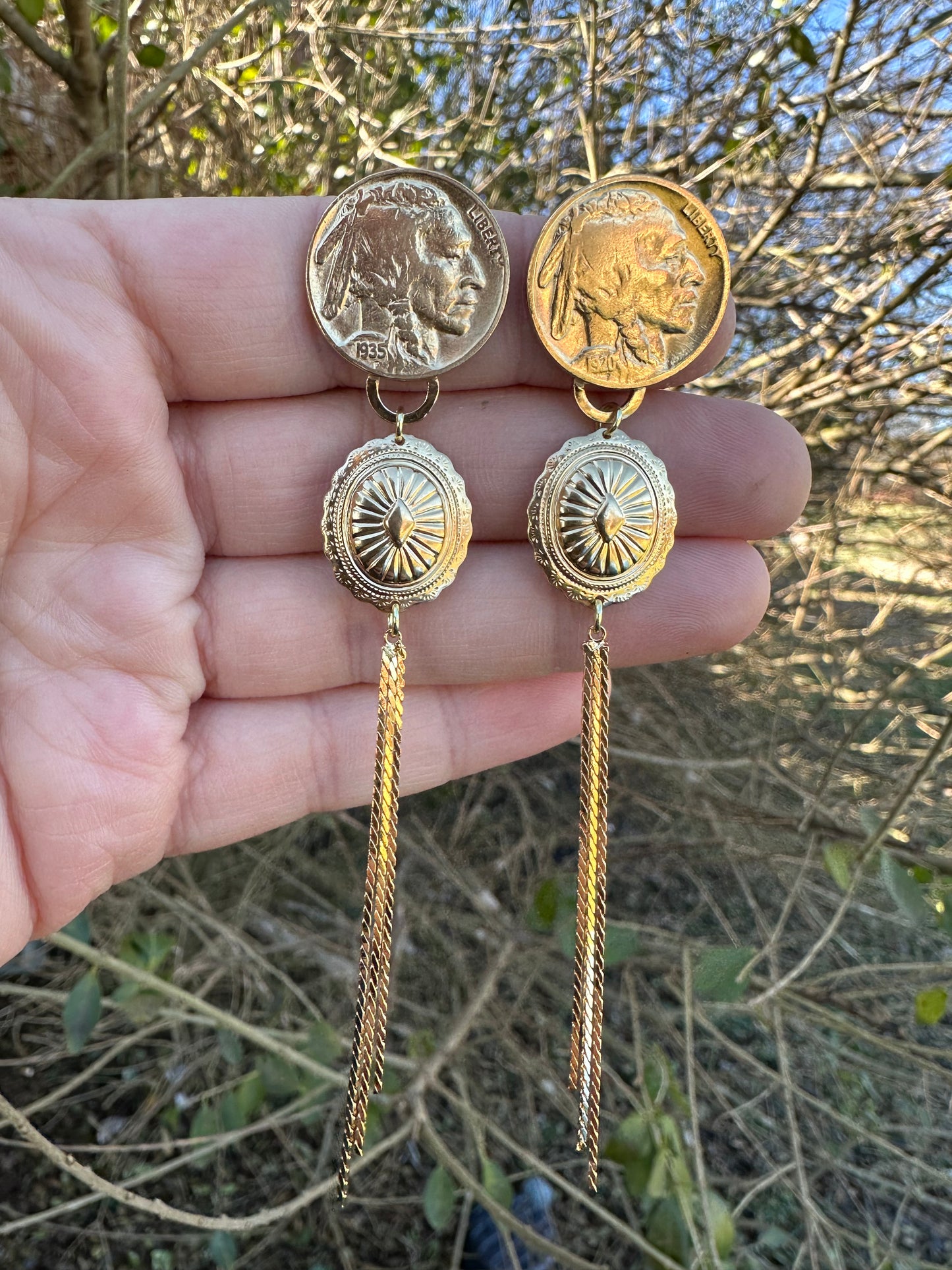 Buffalo Nickel Concho Drops