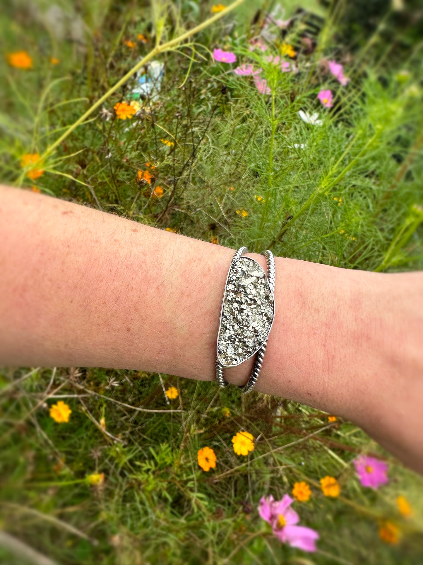 Twisted Pyrite Statement Cuff