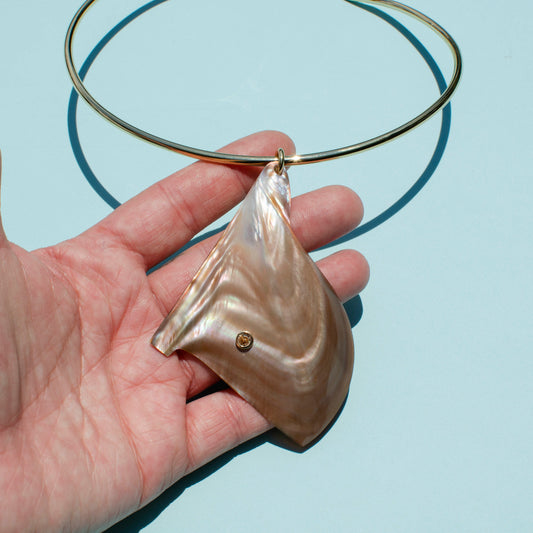 Petite Wing Oyster Shell Pendant