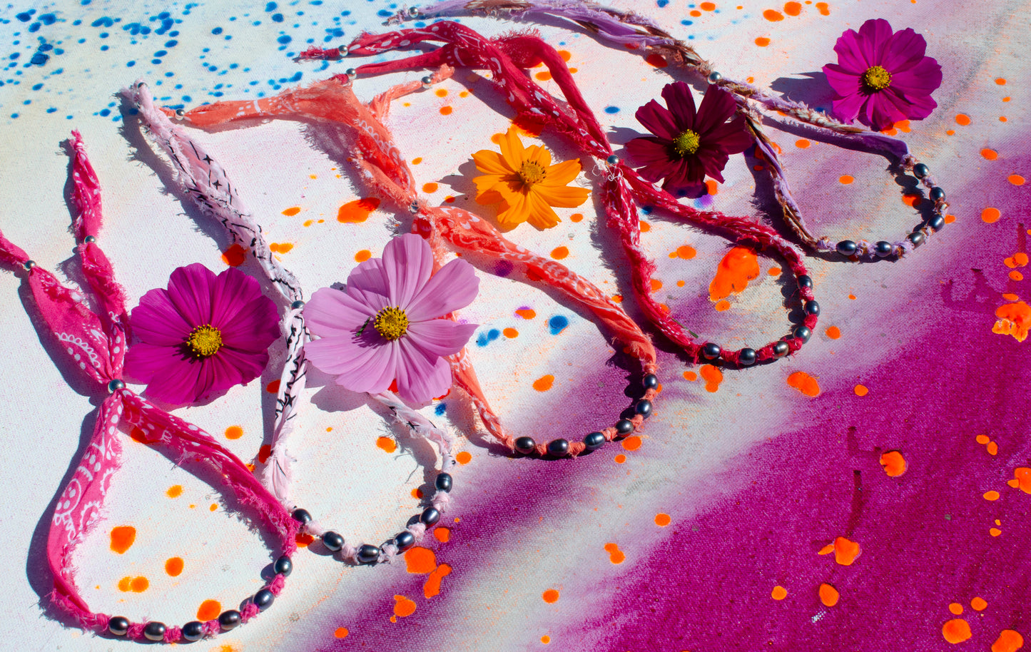 Knotted Pearl Bandana Necklace