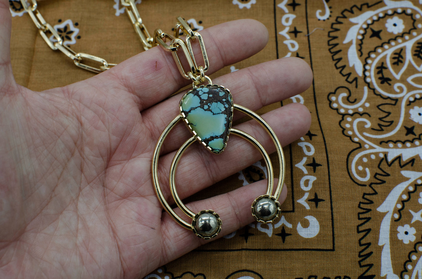 Mod West Turquoise Mini Squash Necklace