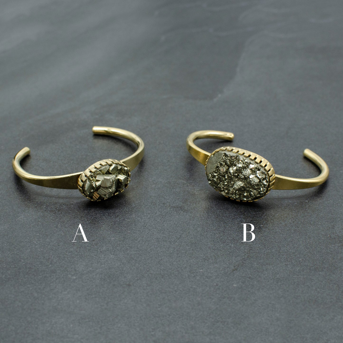 Gold Sparkle Pyrite Cuffs