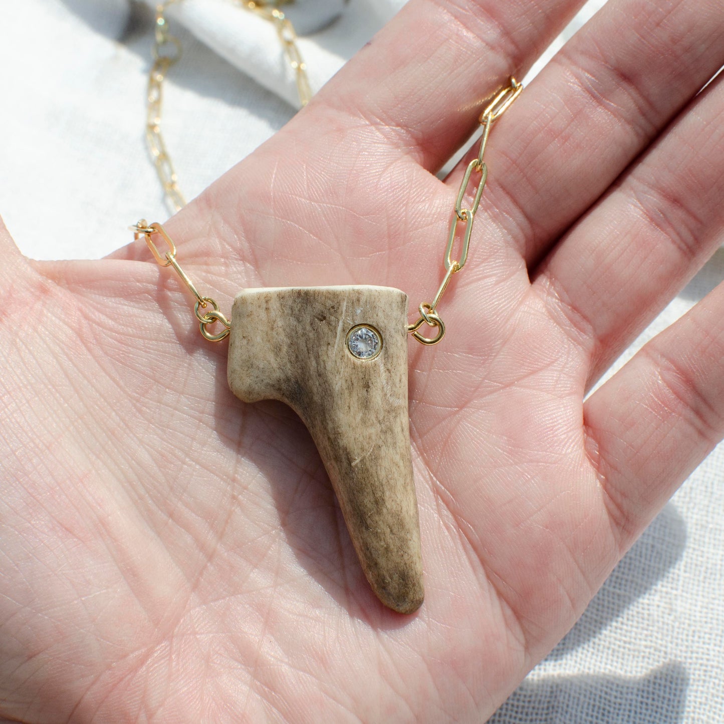 Antler Tine Sparkle Pendant