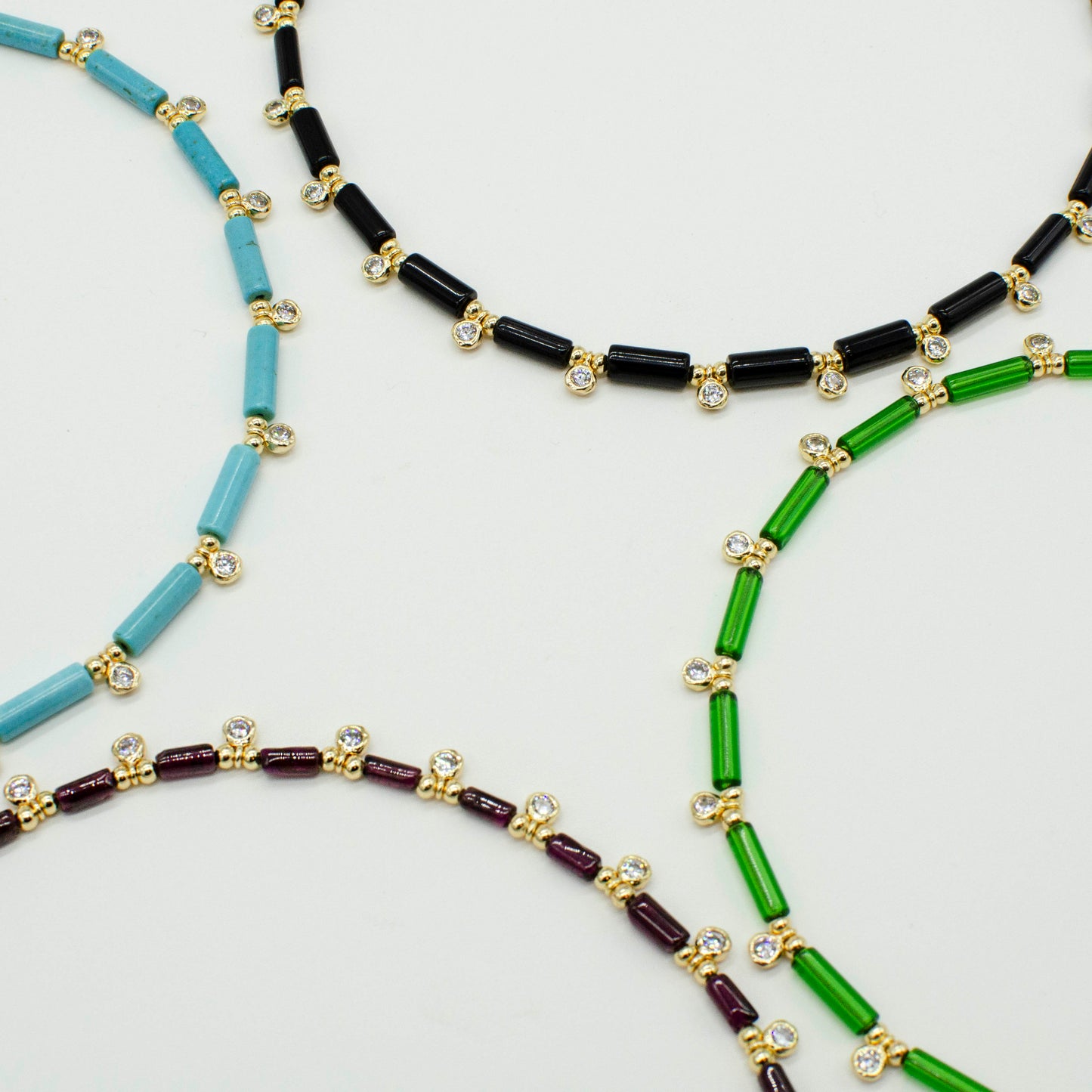 Barrel Beaded Stacker Necklaces