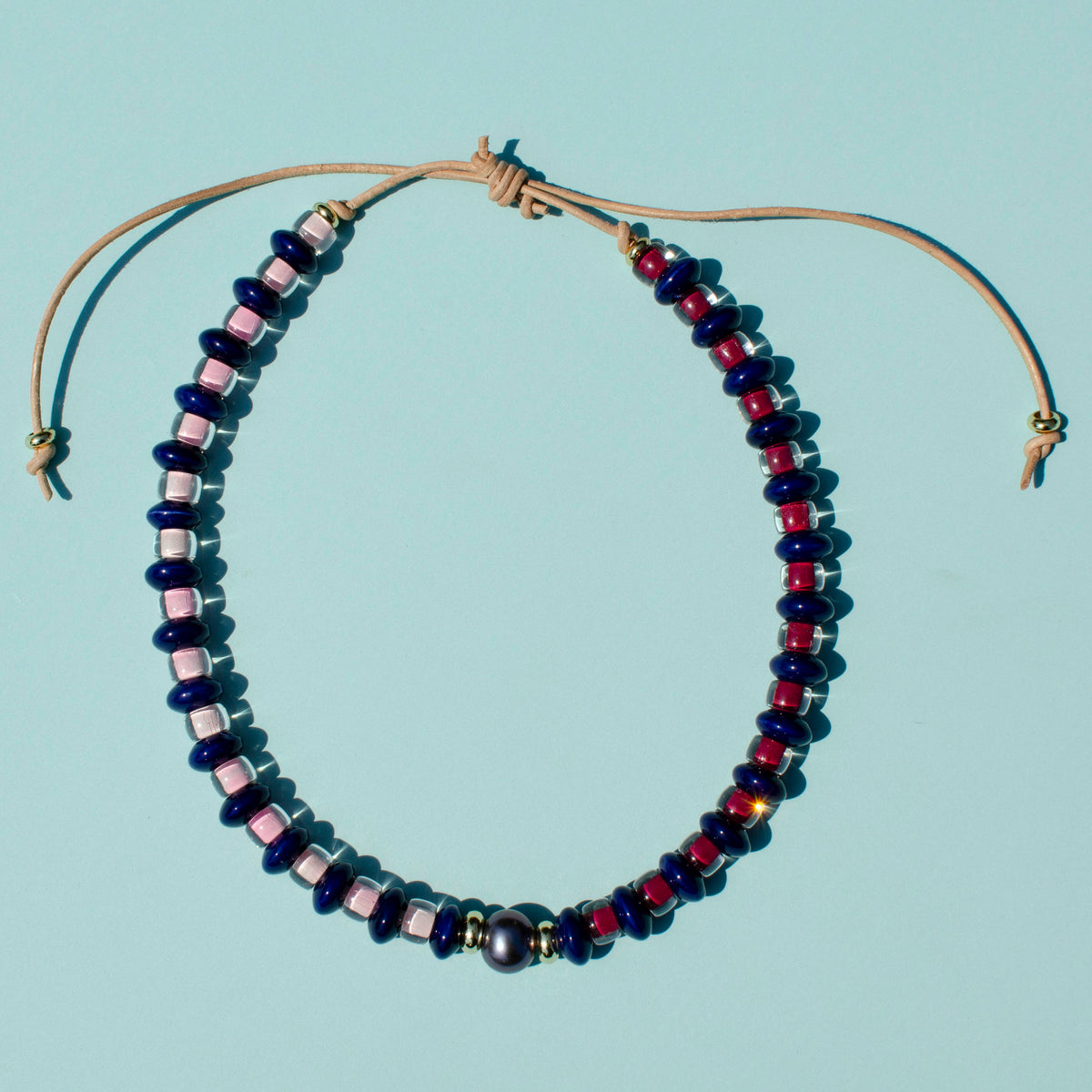 Candy Stripe Pearl Necklace