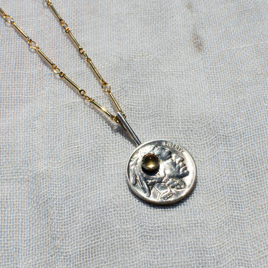 Special Edition Citrine Buffalo Nickel Pendant