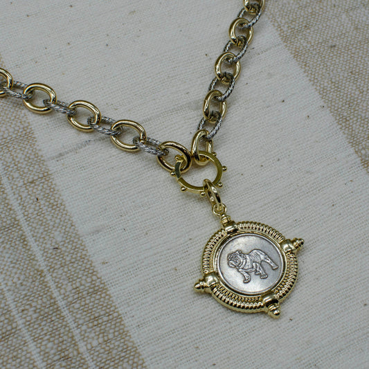 Bulldog Coin Necklace