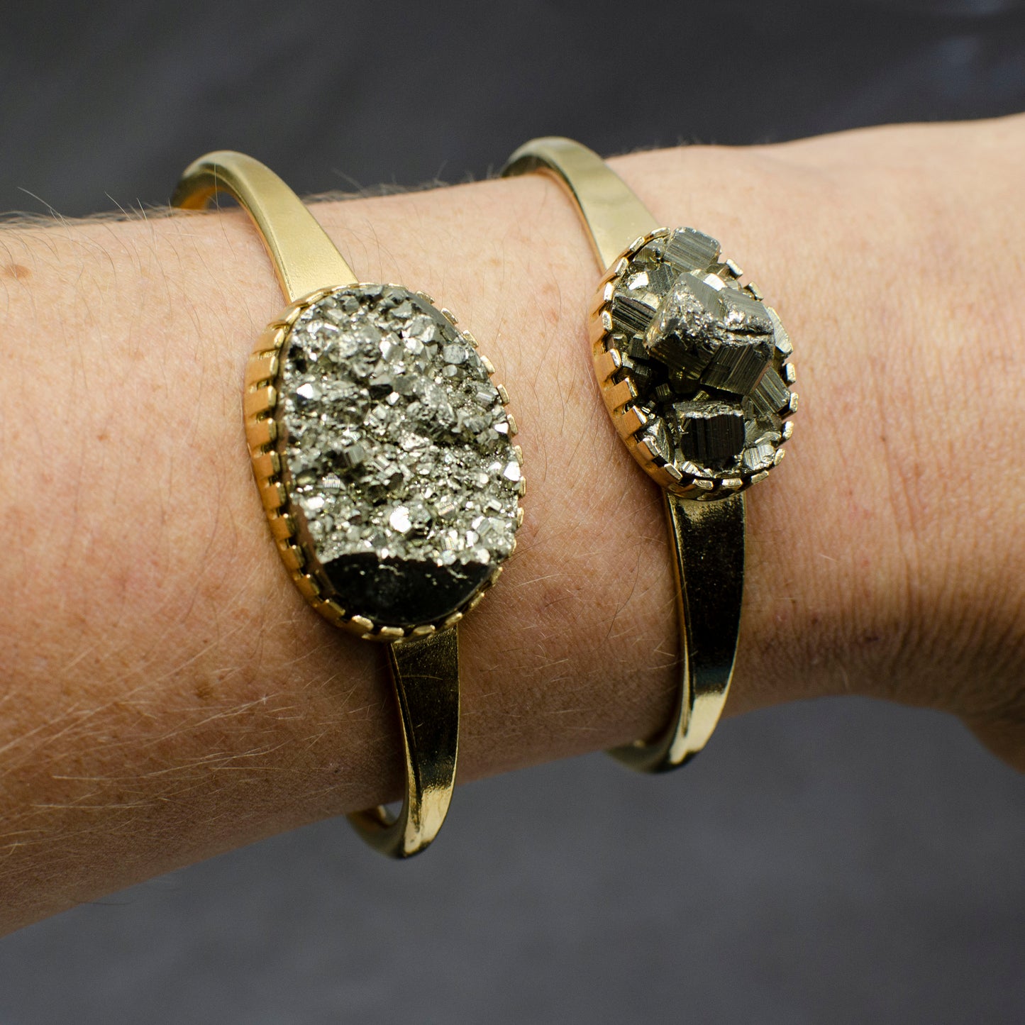 Gold Sparkle Pyrite Cuffs