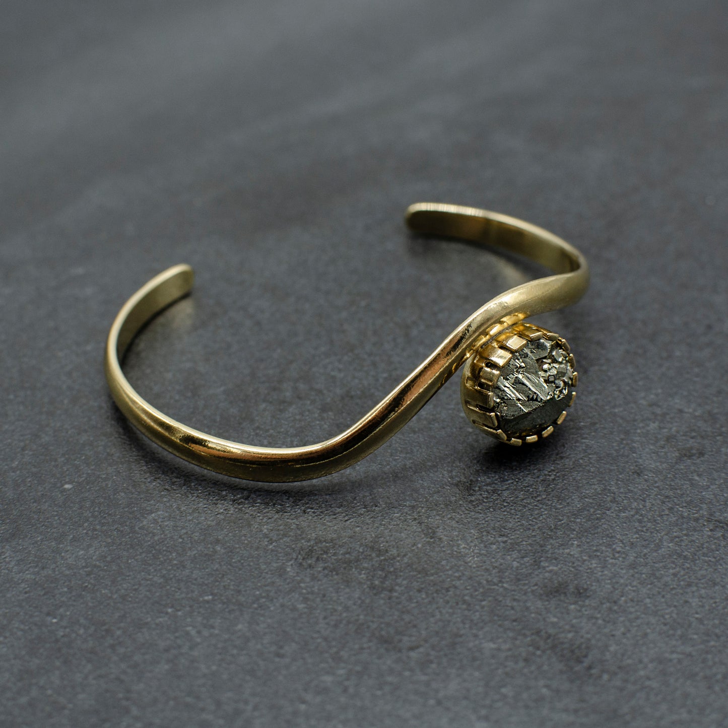 Curved Pyrite Cuff