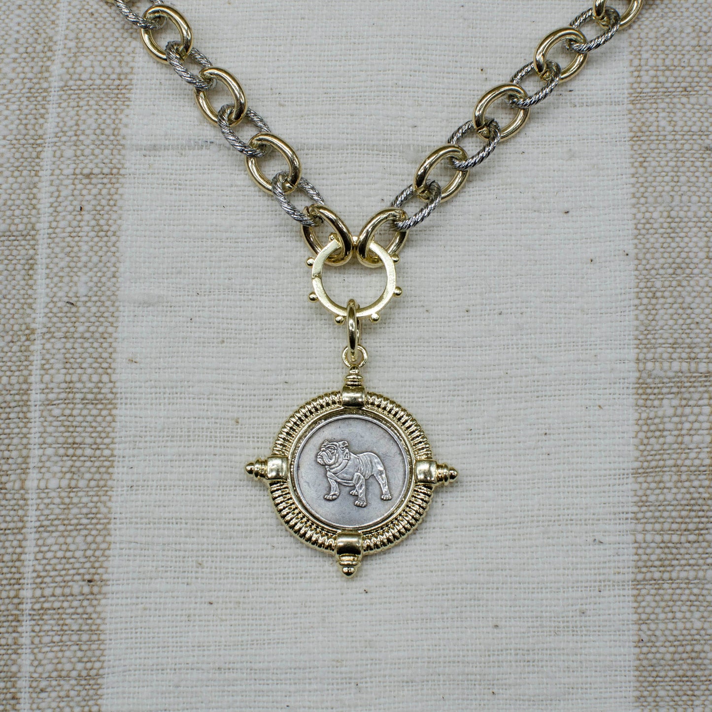 Bulldog Coin Necklace