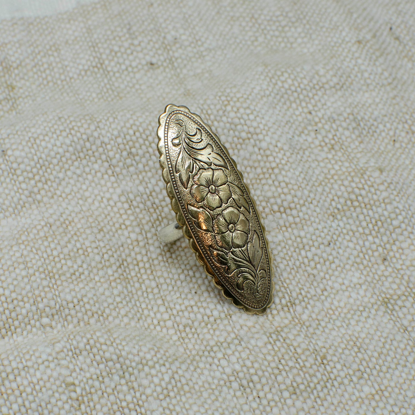 Engraved Floral Ring