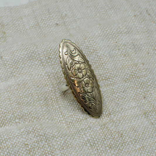 Engraved Floral Ring