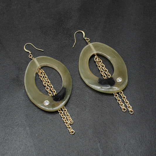 Natural Cow Horn Earrings