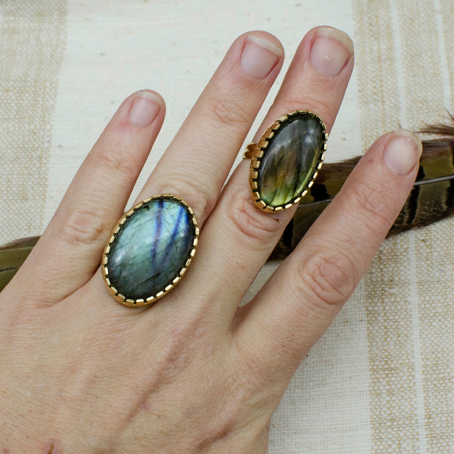 Golden Labradorite Rings