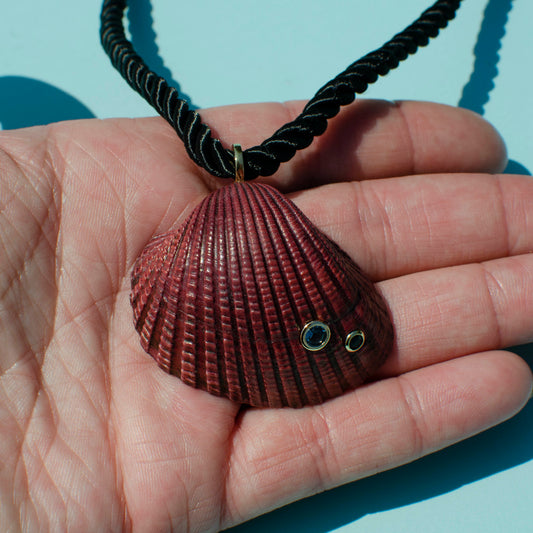 Maroon Dyed Shell Necklace