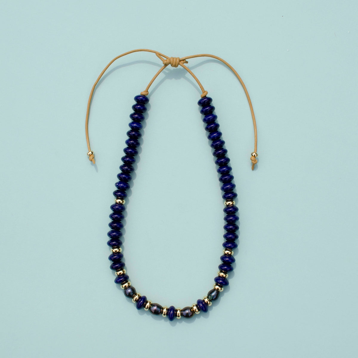 Bold Blue & Pearl Necklace