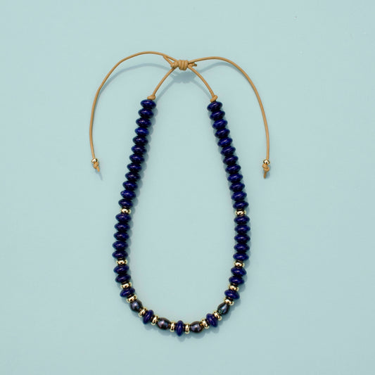 Bold Blue & Pearl Necklace