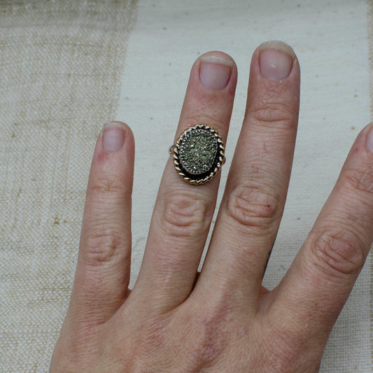 Simple Sparkle Pyrite Ring