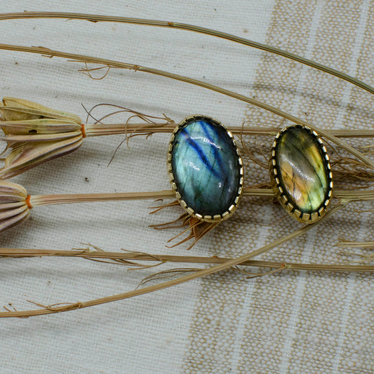 Golden Labradorite Rings