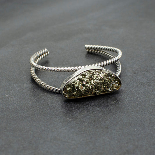 Twisted Pyrite Statement Cuff