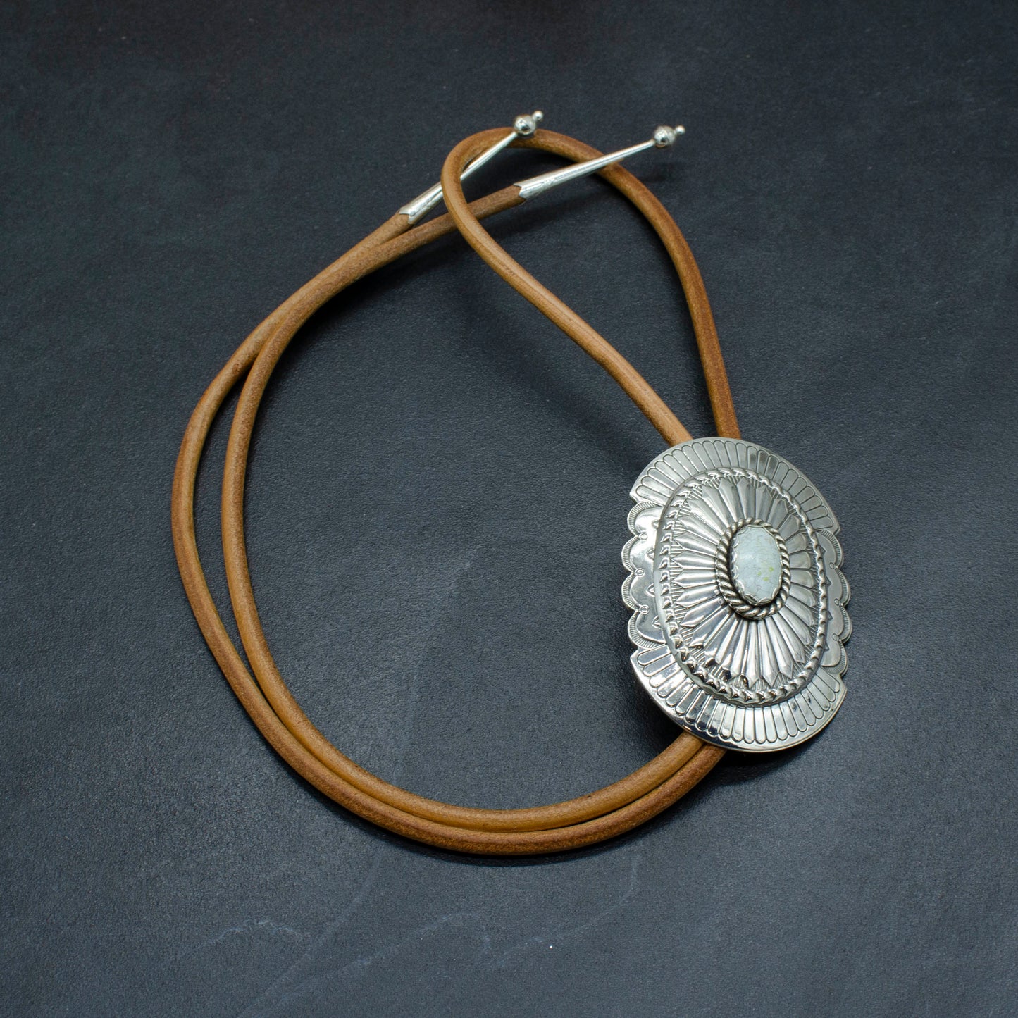 Sand Hill Turquoise Sterling Concho Bolo