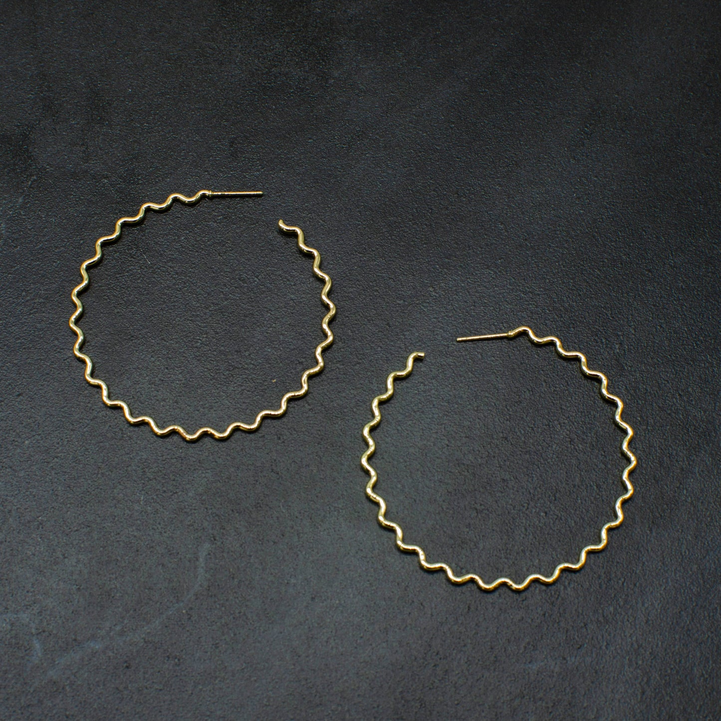 Gold Squiggle Hoops