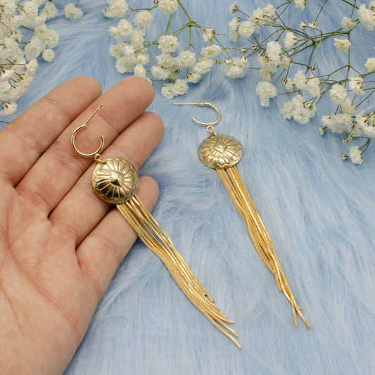 Hoop Fringe Concho Drops
