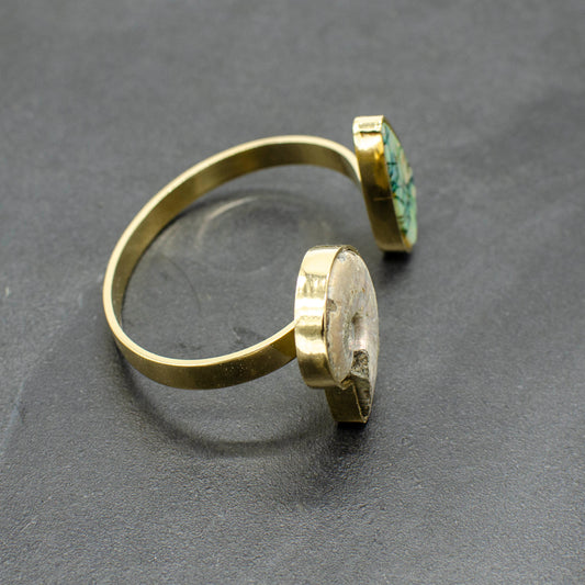 Opal & Ammonite Cuff