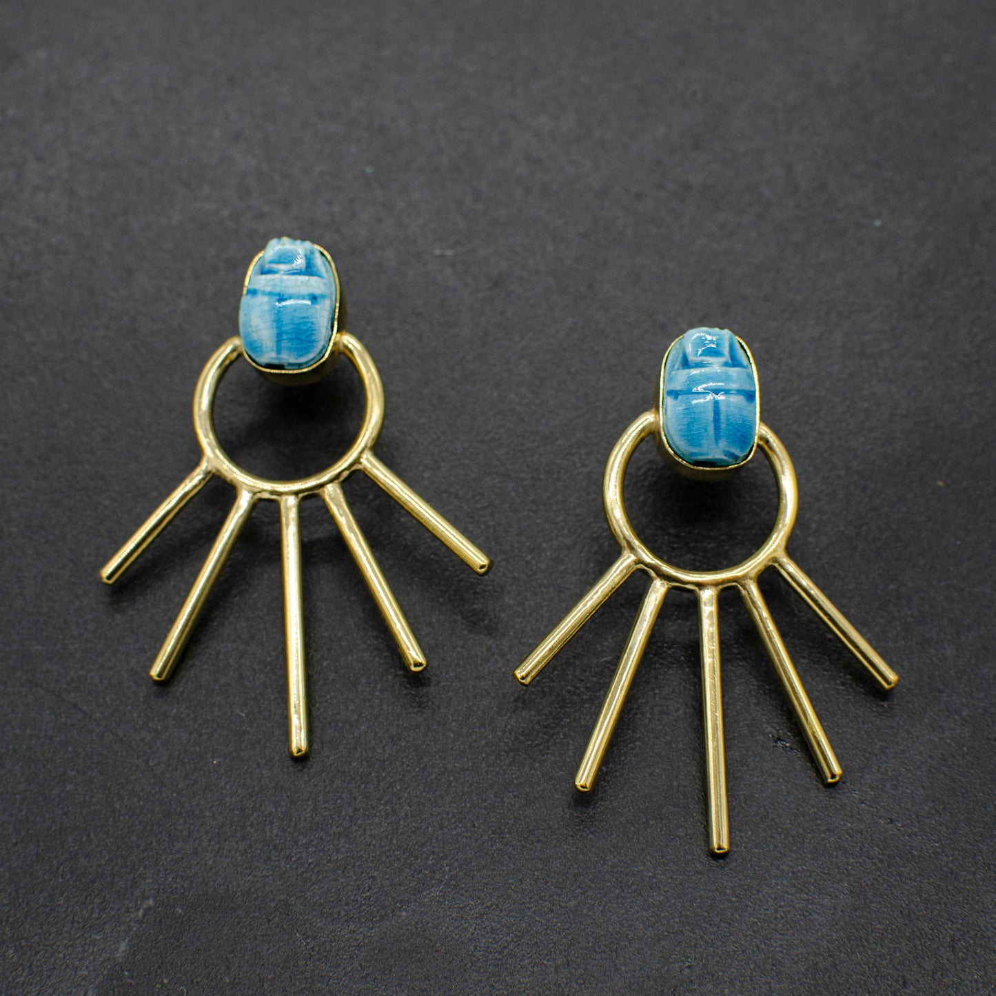 Scarab Sunburst Earrings