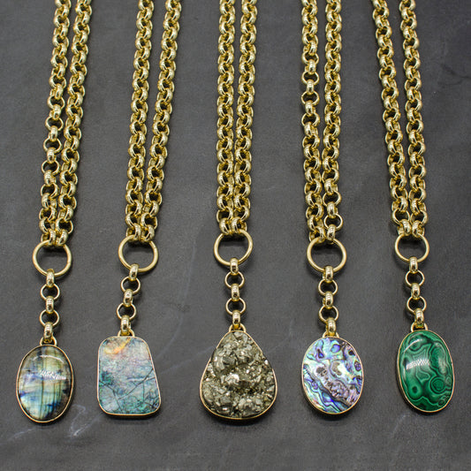 Rianna Necklace w/ Pyrite