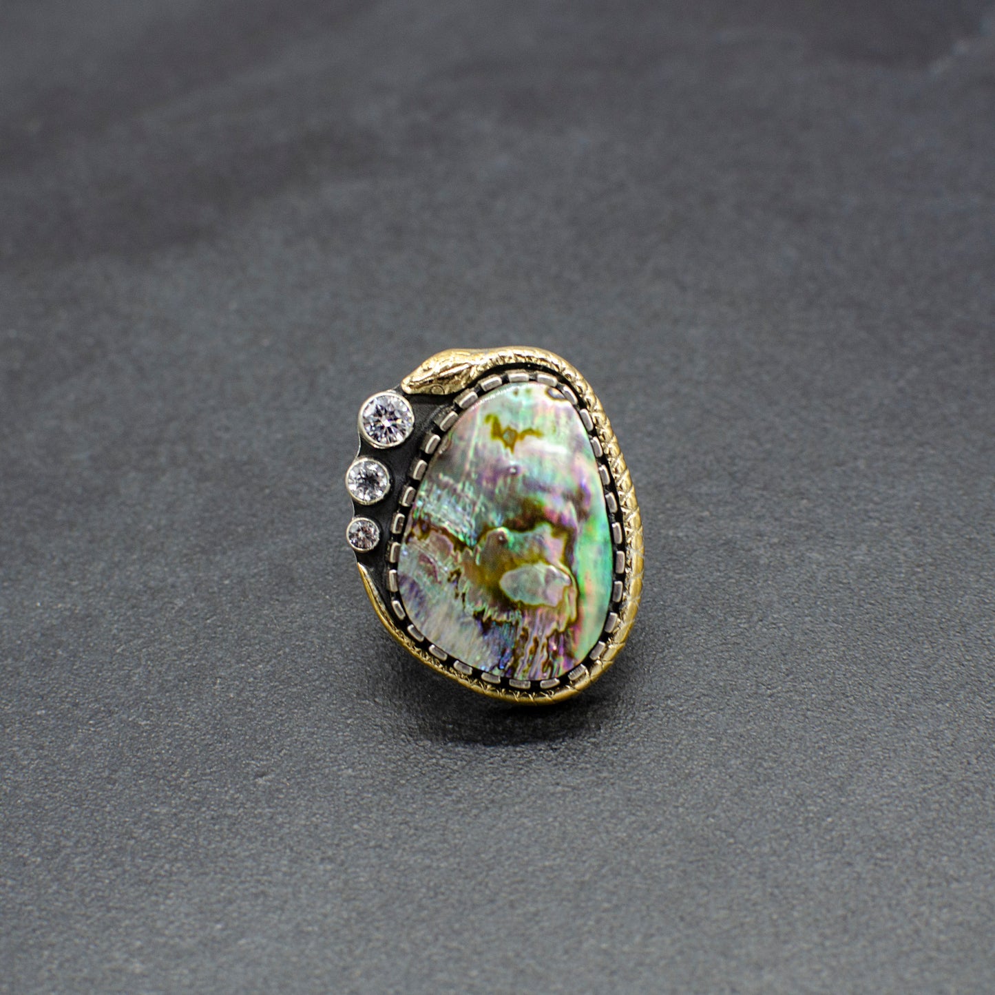 Abalone Serpent Ring