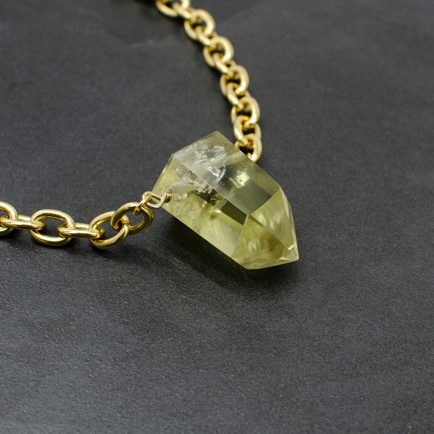 Chunky Citrine Point Necklace