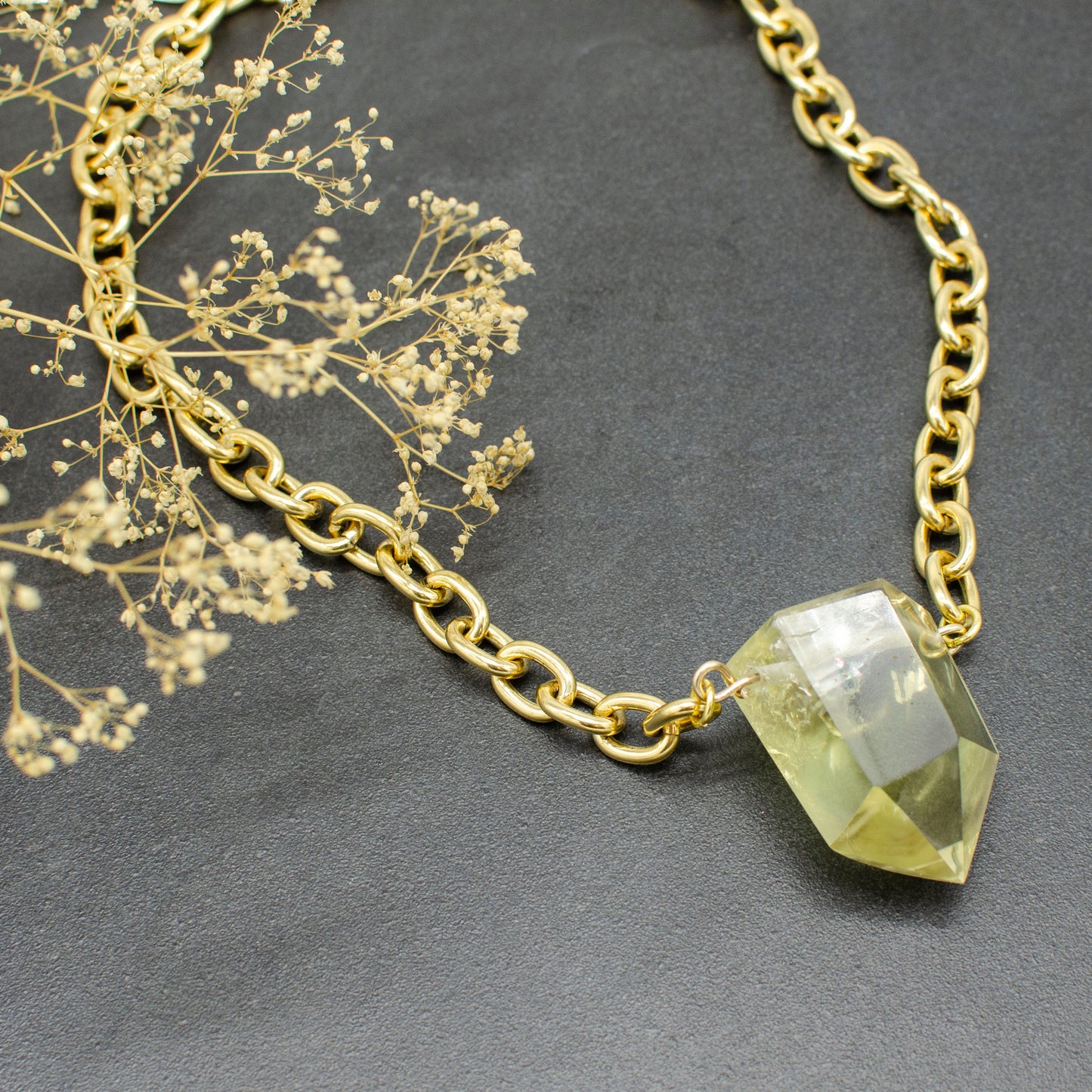 Chunky Citrine Point Necklace