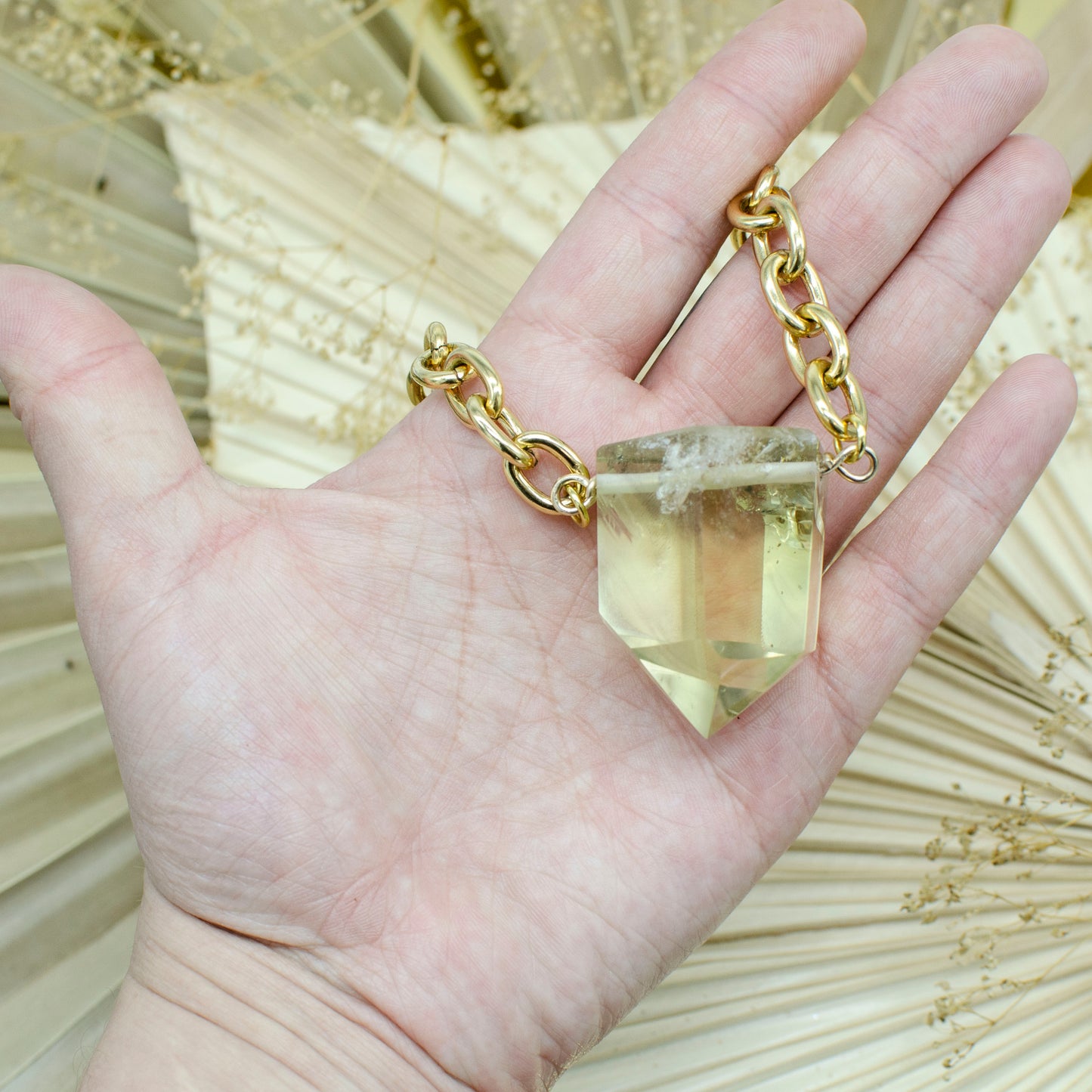 Chunky Citrine Point Necklace