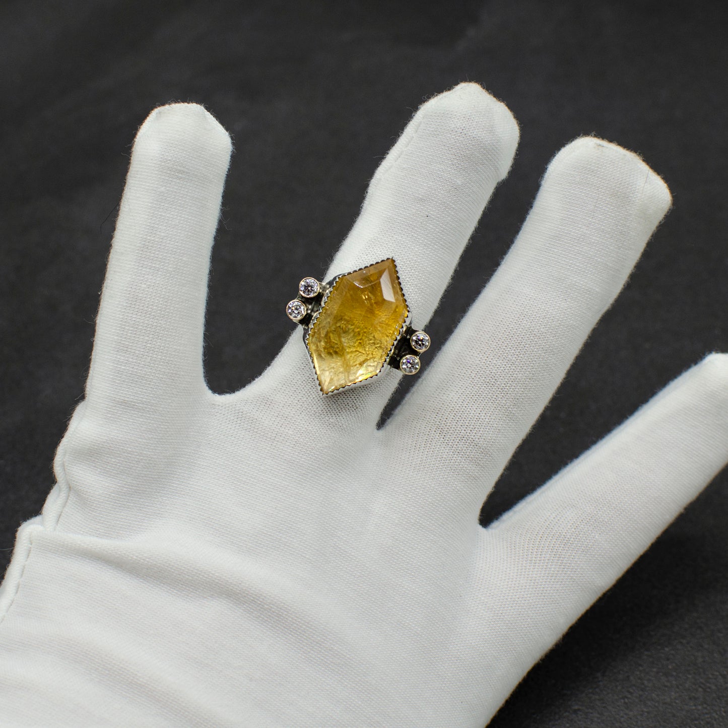 Hex Citrine Ring