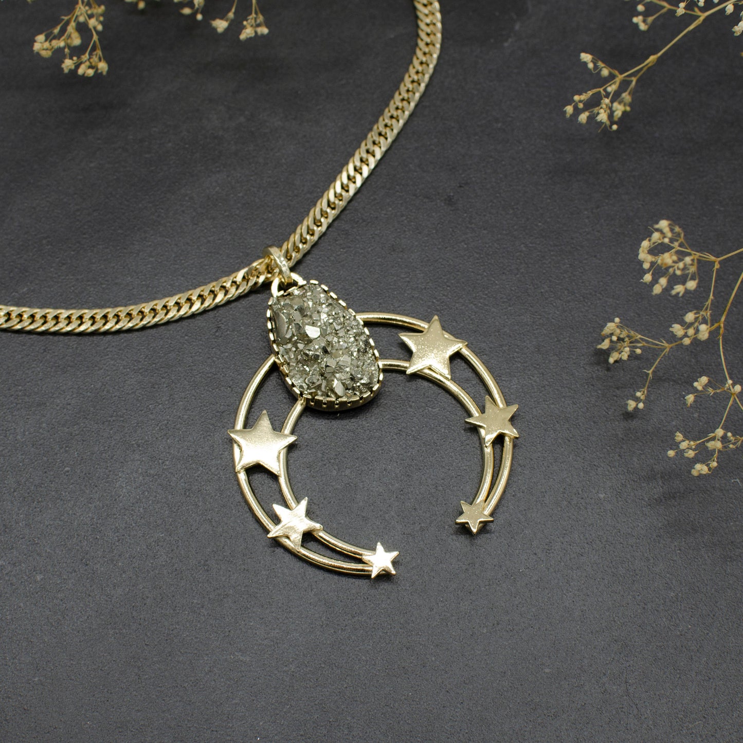 Cosmic Pyrite Star Pendant