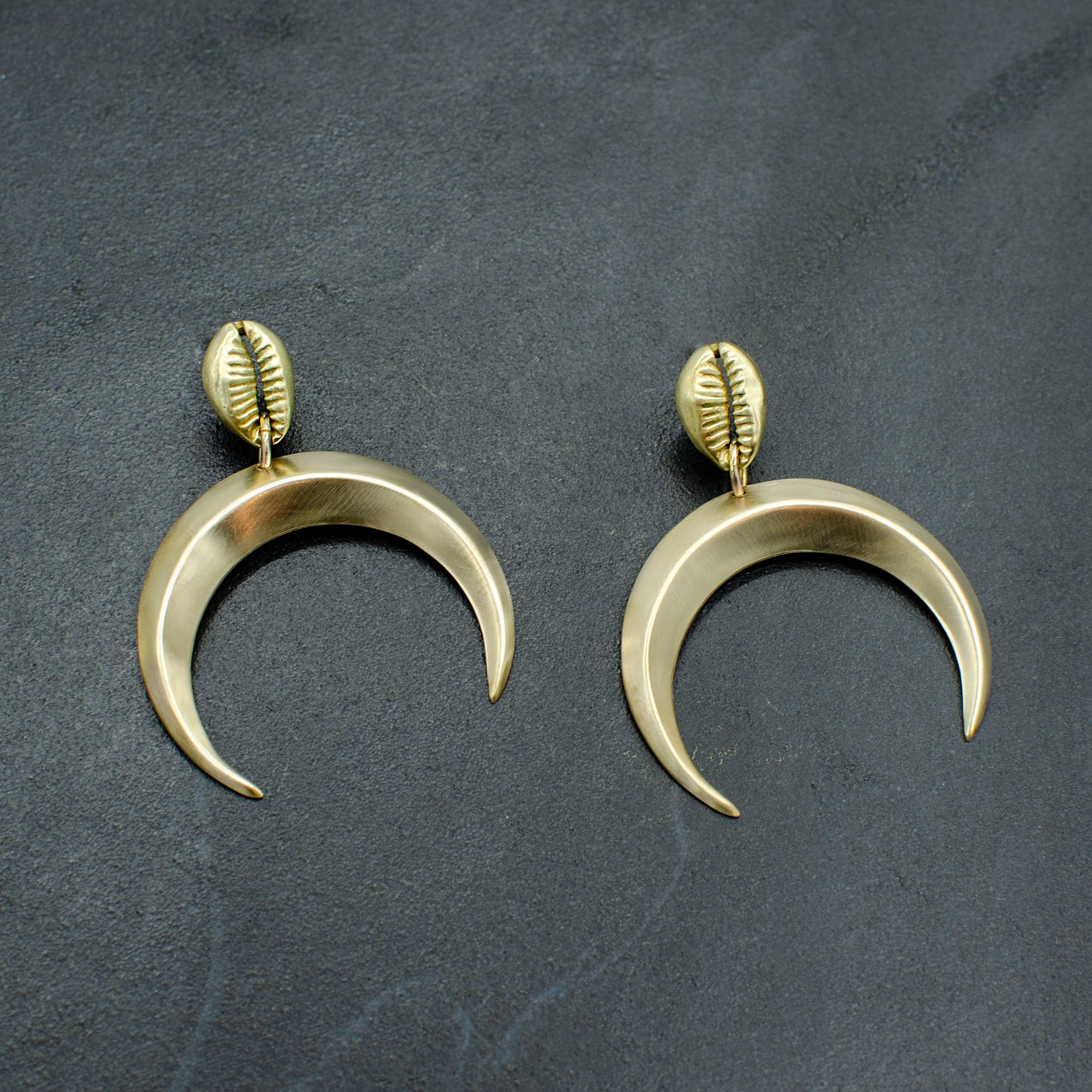 Cowrie Crescent Earrings