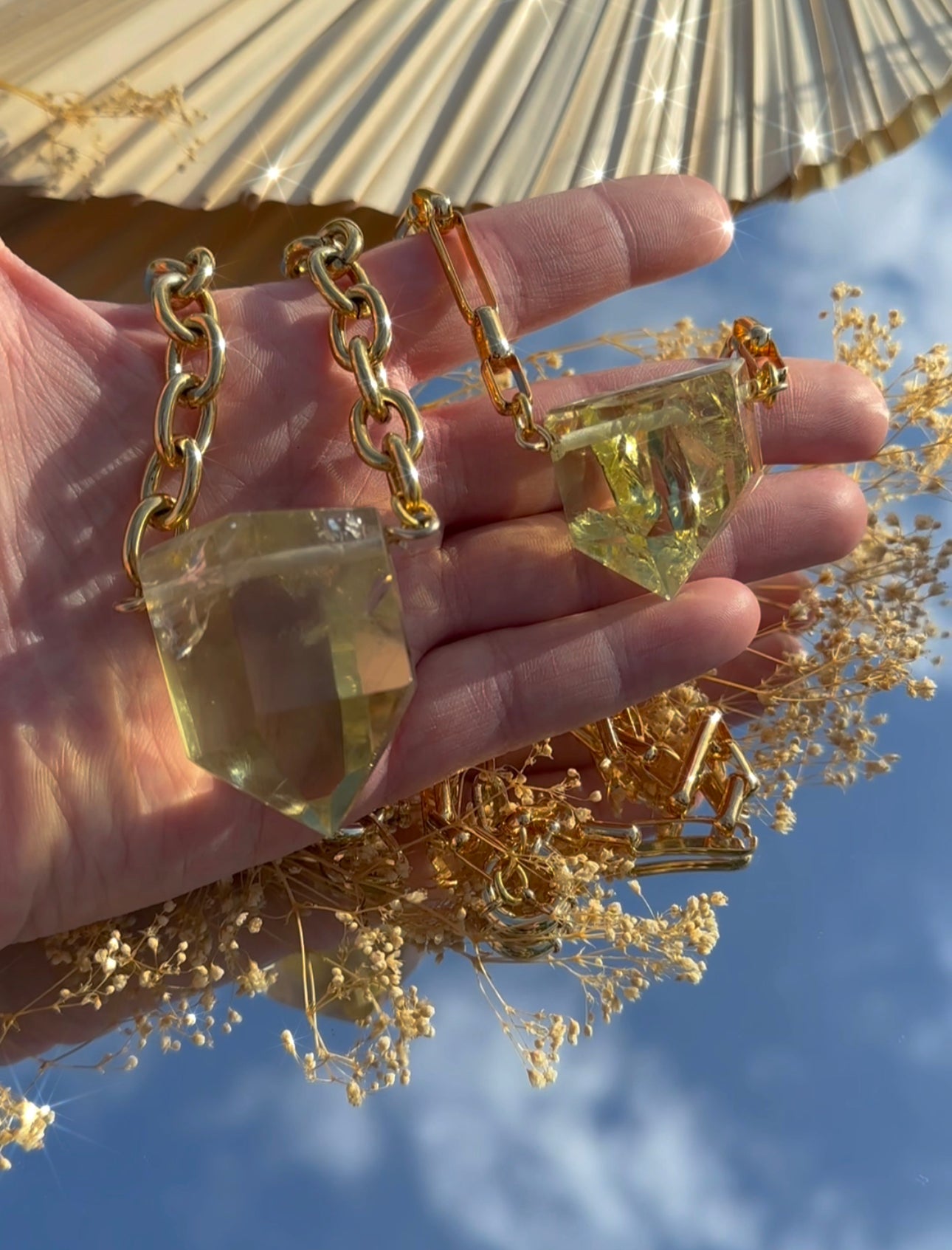 Chunky Citrine Point Necklace