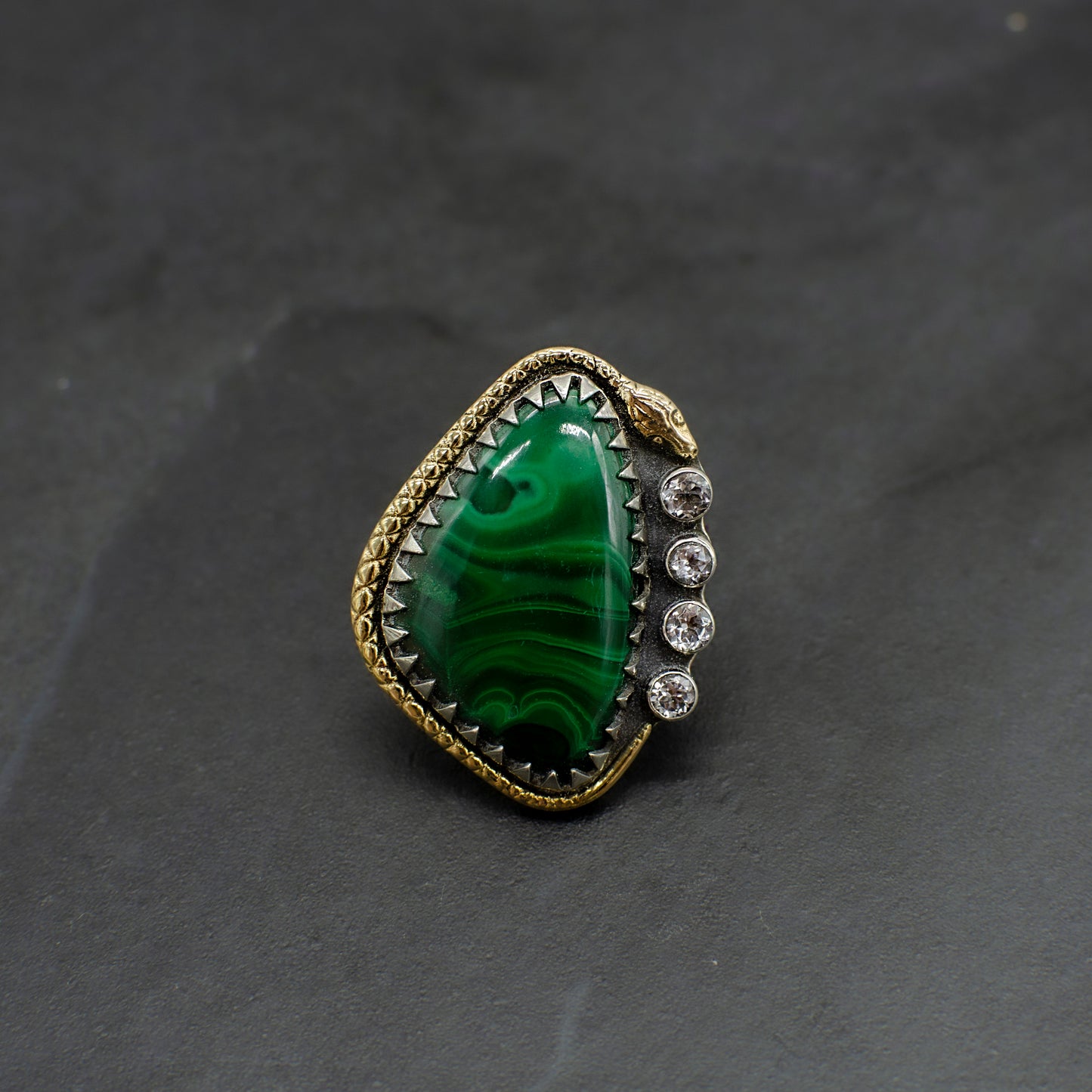 Malachite Serpent Ring