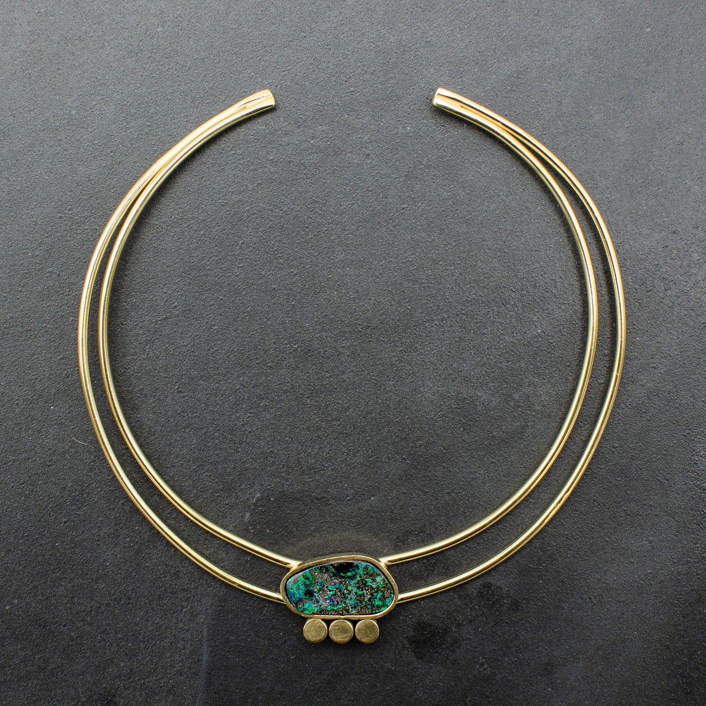 Green Boulder Opal Collar