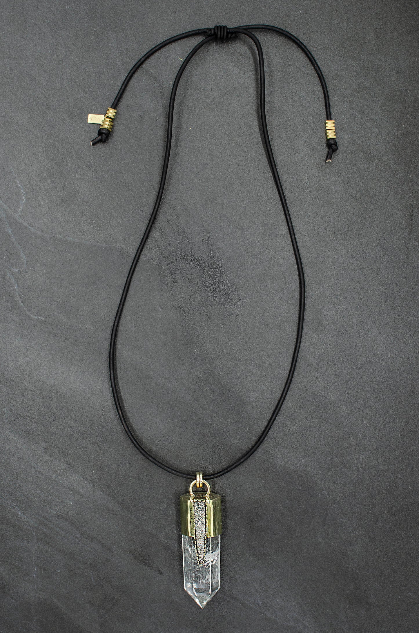 Quartz Point with Pyrite