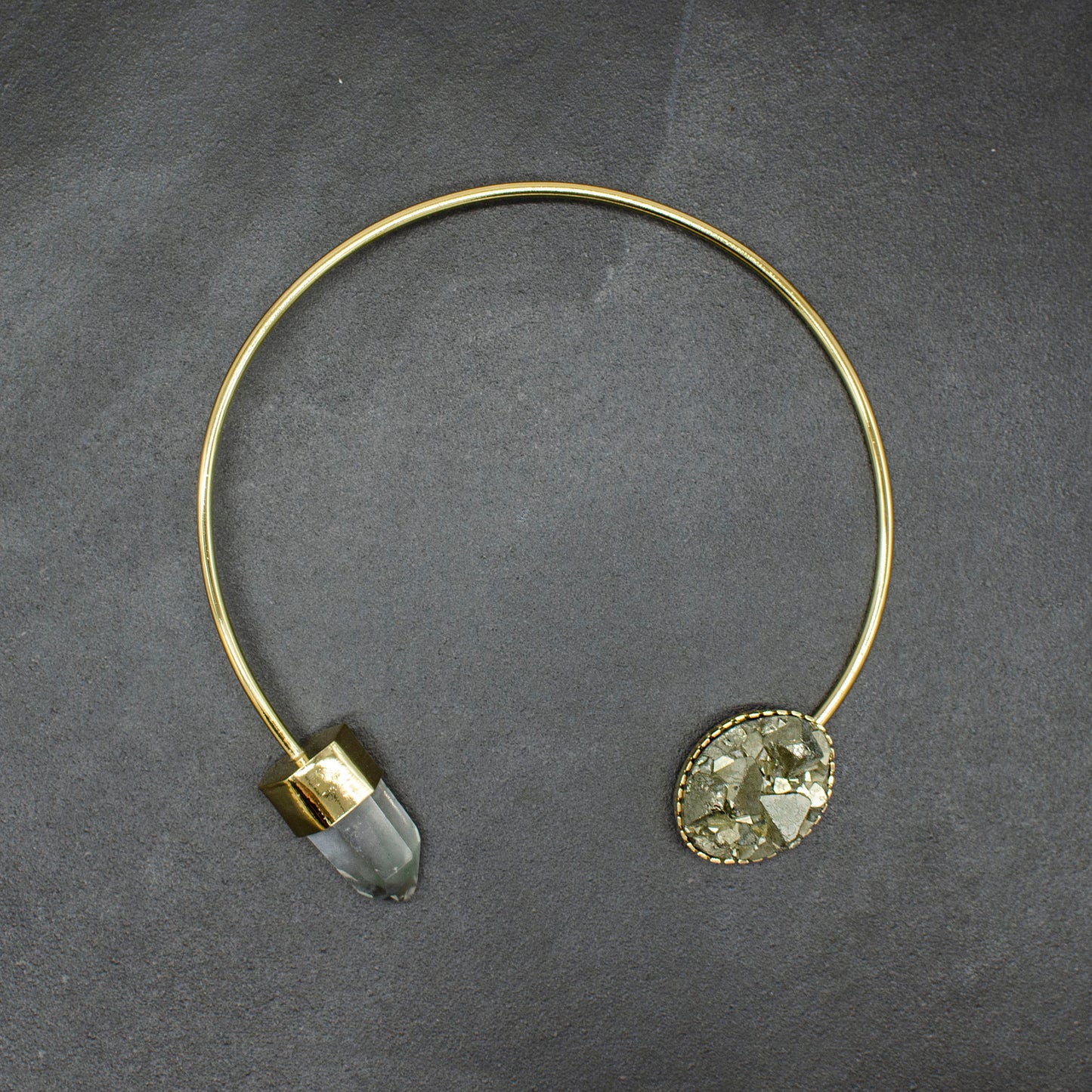 Pyrite & Fluorite Point Collar