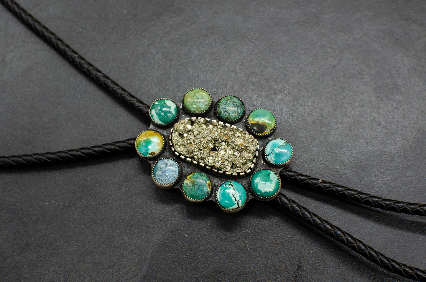 Turquoise and Pyrite Galaxy Bolo