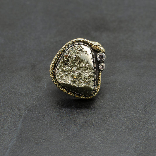 Pyrite Serpent Ring