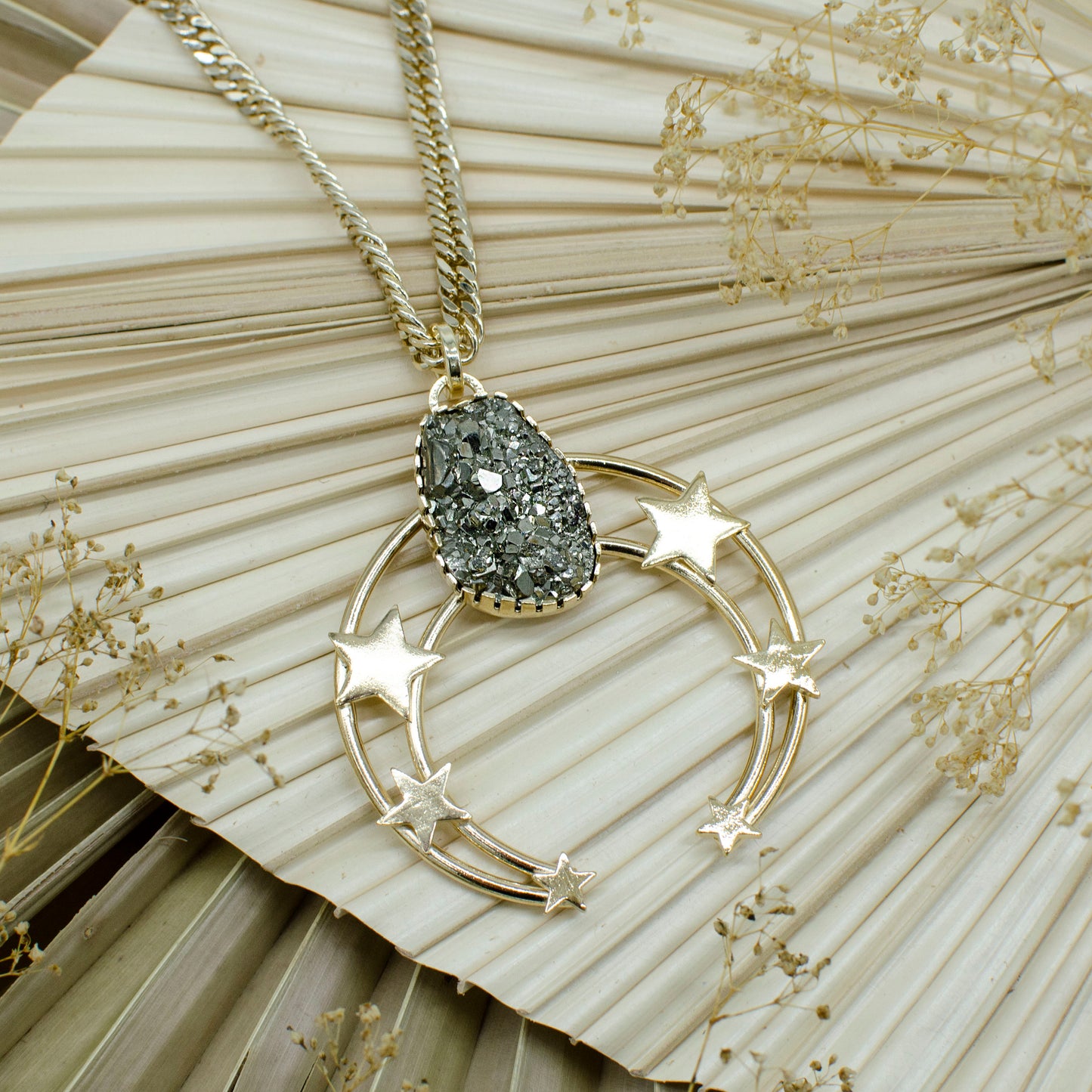 Cosmic Pyrite Star Pendant